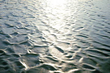 texture overseas lake at sunset