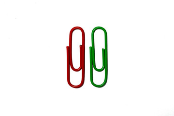 Obraz premium red and green paperclip