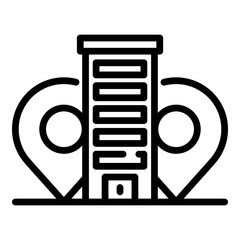 Fototapeta premium Office building icon. Outline office building vector icon for web design isolated on white background
