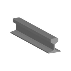 Rail for laying the railway.3d vector illustration and isometric view.