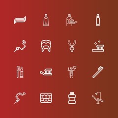 Editable 16 toothbrush icons for web and mobile