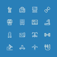 Editable 16 training icons for web and mobile