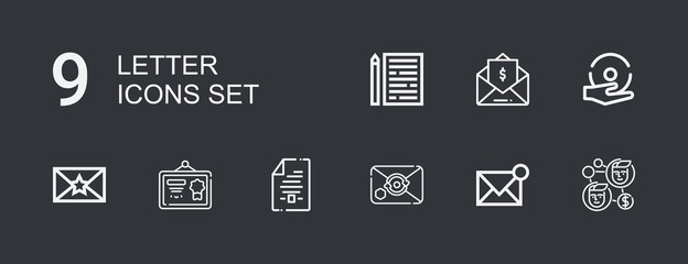 Editable 9 letter icons for web and mobile