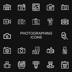 Editable 22 photographing icons for web and mobile