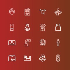 Editable 16 dress icons for web and mobile