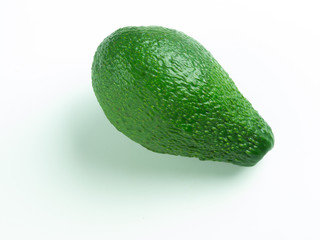 Ripe avocado on a white background