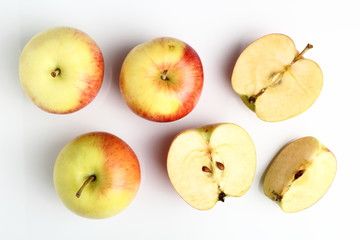 Apples on white background