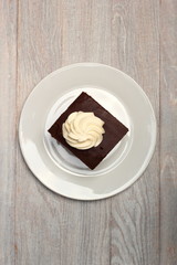 Cream Pie. Chocolate Sponge Cake filled with whipped cream.