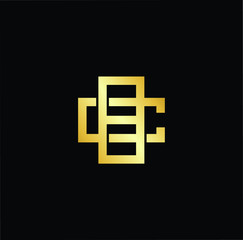 Outstanding professional elegant trendy awesome artistic black and gold color CB BC initial based Alphabet icon logo.