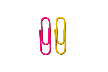 pink and yellow paperclip