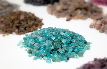 Mineral gemstones in jewelry market.