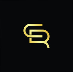 Outstanding professional elegant trendy awesome artistic black and gold color CR RC initial based Alphabet icon logo.