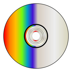 Blank CD Disc With Rainbow