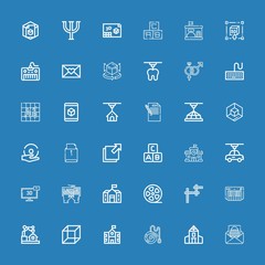 Editable 36 alphabet icons for web and mobile