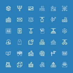 Editable 36 alphabet icons for web and mobile