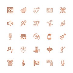 Editable 25 musical icons for web and mobile