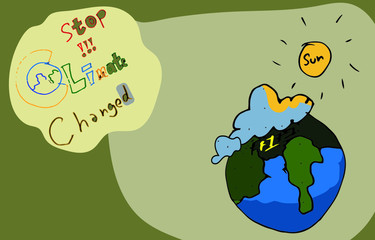 Stop global warming, save earth, save planet banner
