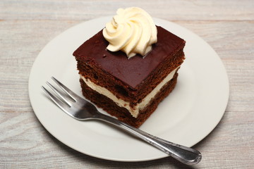 Cream Pie. Chocolate Sponge Cake filled with whipped cream.