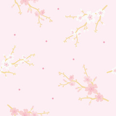 Vector cherry blossoms seamless pattern