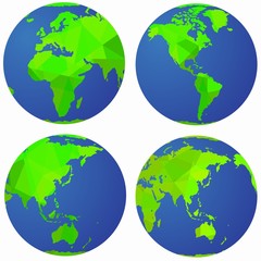 isolated illustration of globe earth, vector drawing