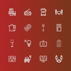 Editable 16 electrical icons for web and mobile
