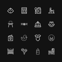 Editable 16 newborn icons for web and mobile
