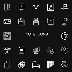 Editable 22 note icons for web and mobile