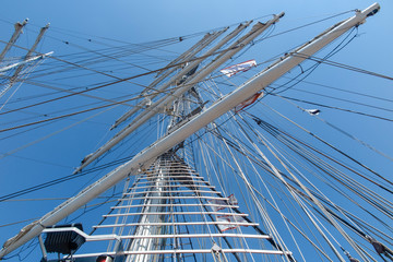 Fototapeta premium Segelmast Mercedes in Rostock - Ostsee