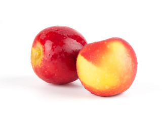 New Zealand rocket apple isolated on white background.