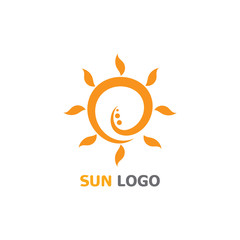 Sun Summer Logo Design illustration icon template vector