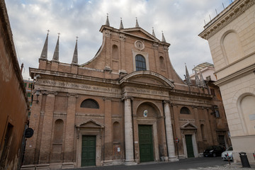 Fototapeta na wymiar Closeup view of Basilica in Trastevere, Rome