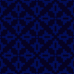 Pixels. Seamless knitted pattern. Norwegian drawing. A warm sweater. Vector illustration for web design or print.