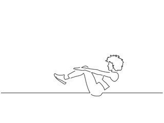 Sport woman line drawing, vector illustration design. Sport collection.