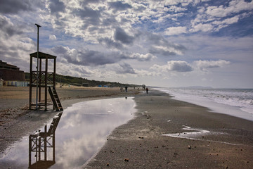 Panorama of the beach of Donoratico Tuscany Italy