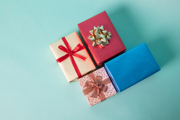 Pile of various size and color gift boxes