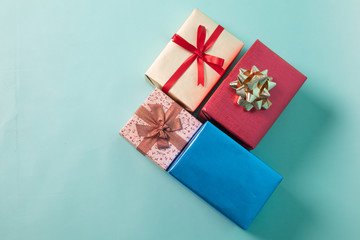 Pile of various size and color gift boxes