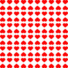 Red colored Hearts pattern. Valentines day background.