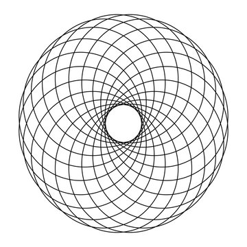 The circular pattern, geometric mandala. black and white