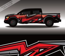 Fototapeta premium Car wrap decal design vector, custom livery race rally car vehicle sticker and tinting.