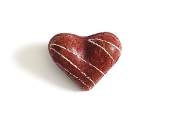 Heart shaped bun isolated on white