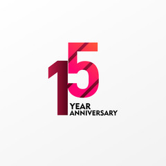 15 Years Anniversary Celebration Vector Template Design Illustration