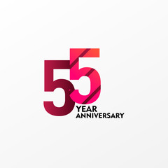 55 Years Anniversary Celebration Vector Template Design Illustration