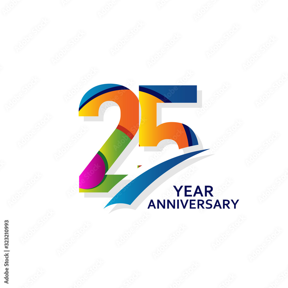 Wall mural 25 years elegant anniversary celebration vector template design illustration