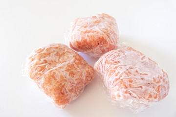 分けて冷凍した豚ひき肉