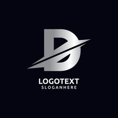 Letter D logo  design template . sliced  concept graphic element.