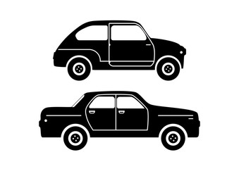 Car silhouette. Retro car icon.