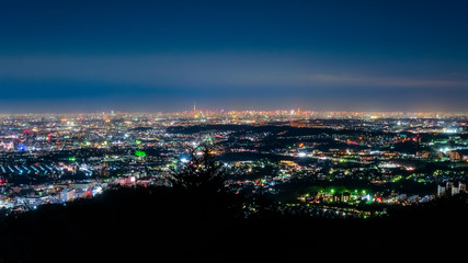 東京 高尾山 かすみ台展望台からの夜景