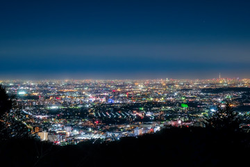 東京 高尾山 かすみ台展望台からの夜景