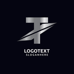 Letter T logo  design template . sliced  concept graphic element.