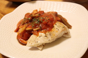 イタリアン　カジキマグロムニエル　魚料理